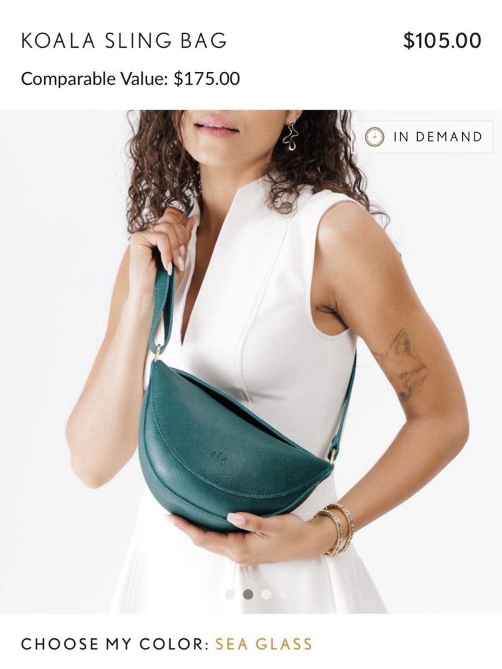 Portland Leather Goods Koala Sling Crossbody Small SEAGLASS - Picture 2 of 13